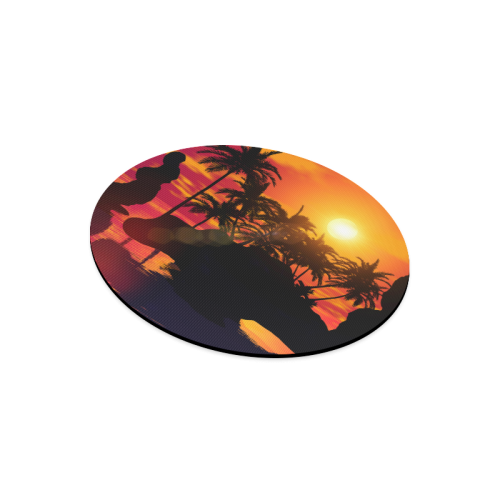 Wonderful sunset Round Mousepad