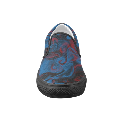 blue smoke Men's Unusual Slip-on Canvas Shoes (Model 019)
