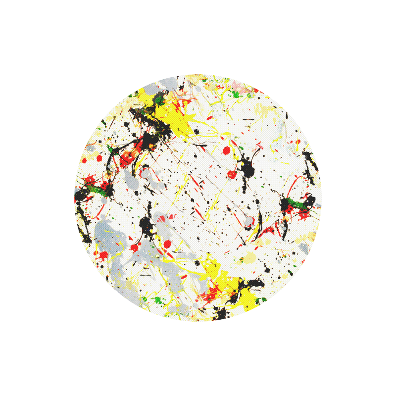 Yellow & Black Paint Splatter Round Mousepad