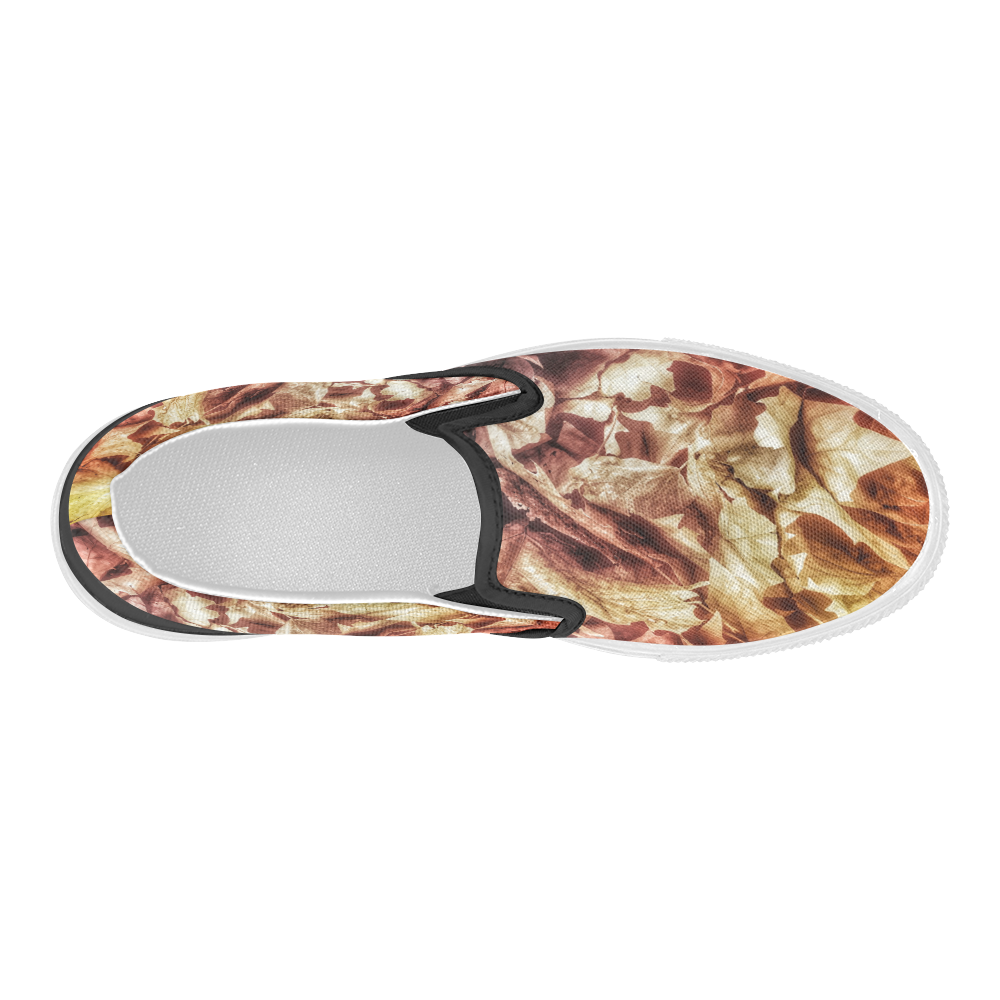 Winter Leaves Women's Slip-on Canvas Shoes (Model 019)