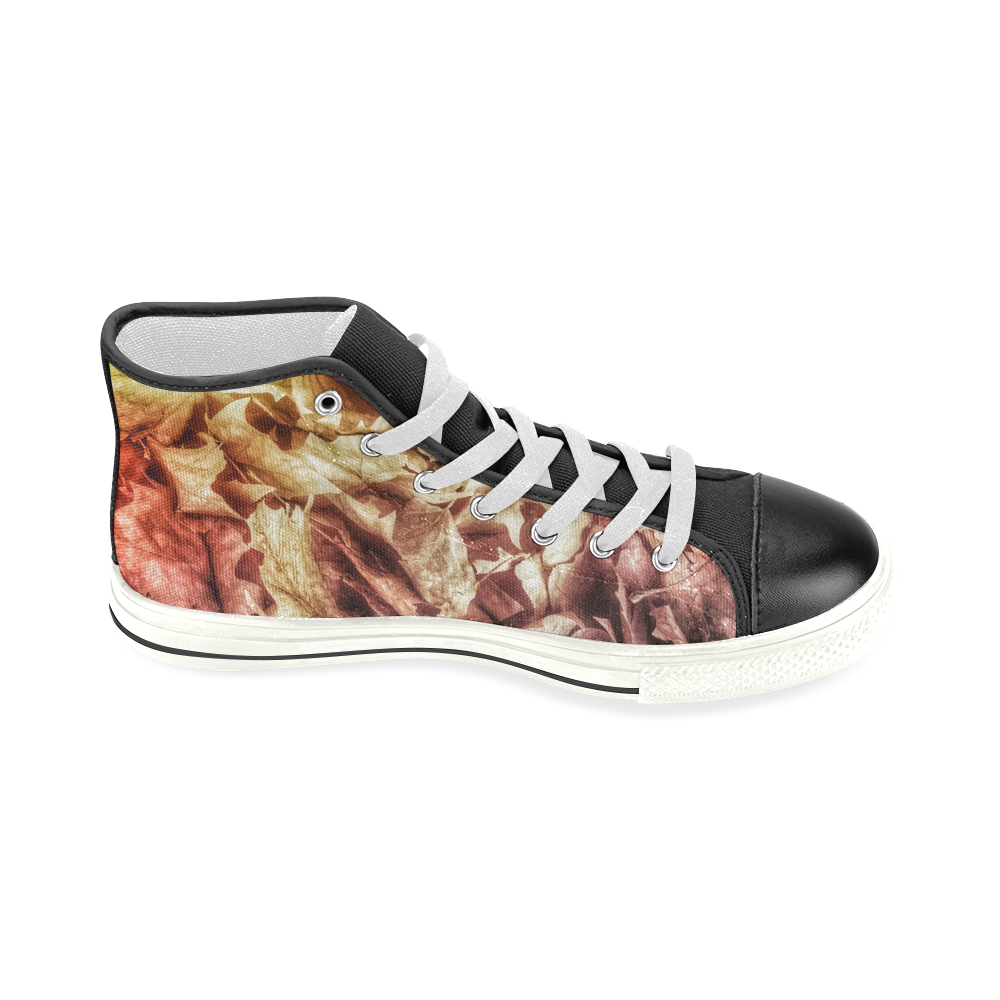 Winter Leaves Women's Classic High Top Canvas Shoes (Model 017)