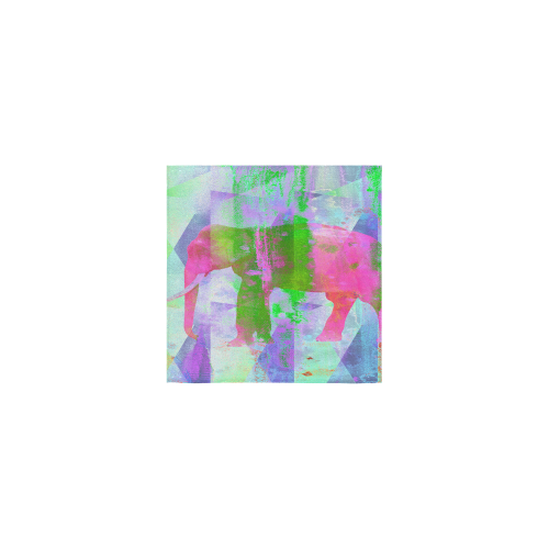 Neon Pink Elephant Square Towel 13“x13”