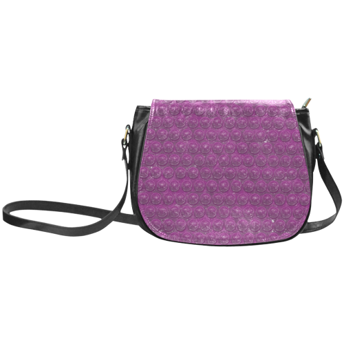 funny sparkling bubble wrap,purple Classic Saddle Bag/Large (Model 1648)