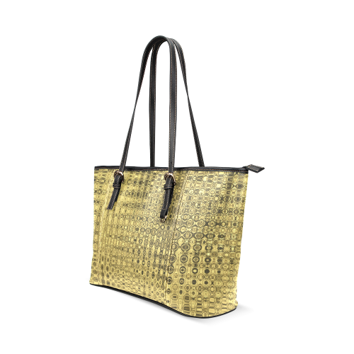 GOLD LUXURY TEXTURE Leather Tote Bag/Small (Model 1640)