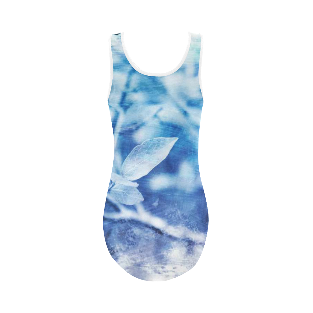 Blueberry Blues Vest One Piece Swimsuit (Model S04)