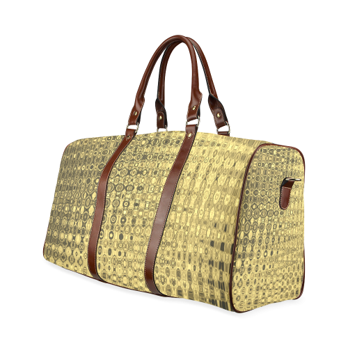 GOLD LUXURY TEXTURE Waterproof Travel Bag/Large (Model 1639)