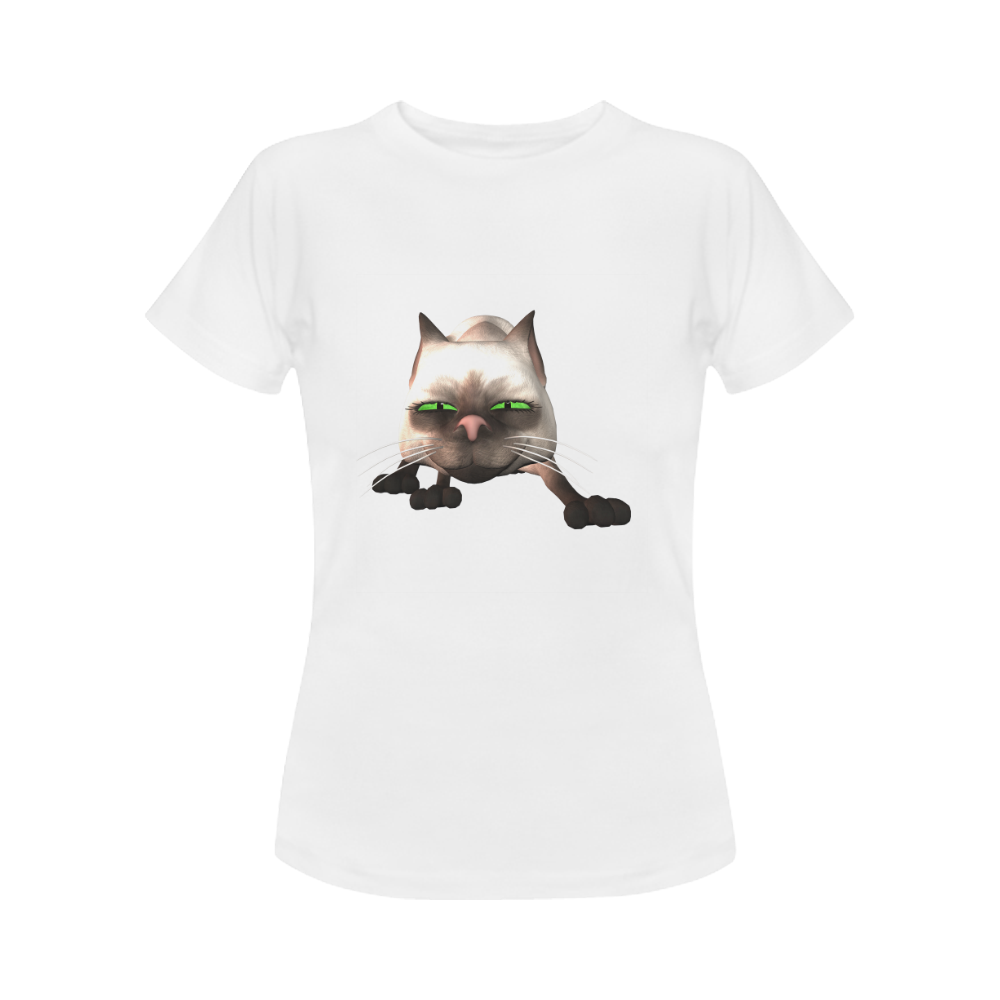 Funny cat Women's Classic T-Shirt (Model T17）