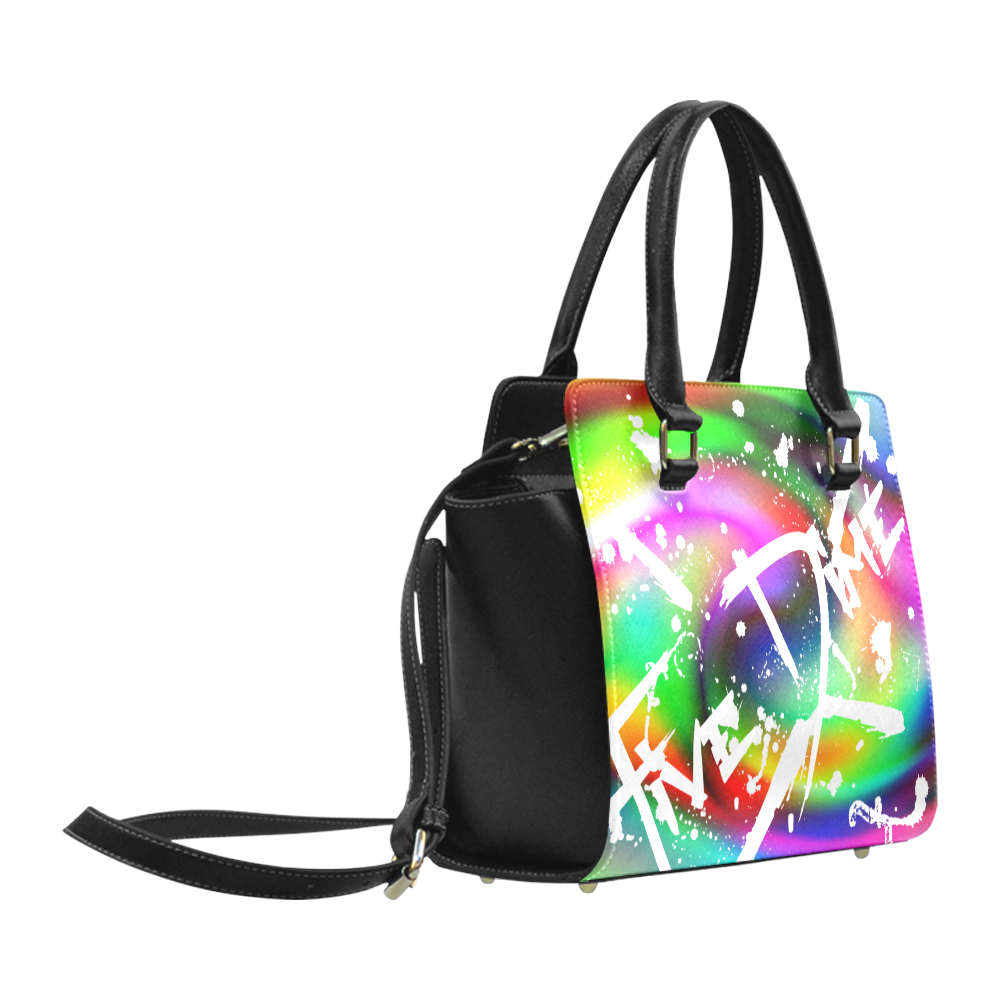 Five Dime Rainbow Swirl VAS2 Classic Shoulder Handbag (Model 1653)