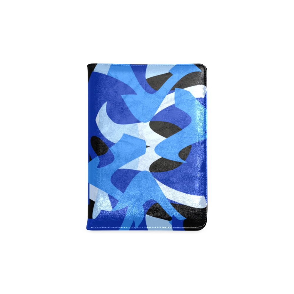 A201 Abstract Shades of Blue and Black Custom NoteBook A5