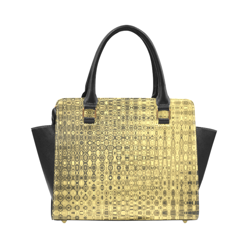 GOLD LUXURY TEXTURE Rivet Shoulder Handbag (Model 1645)