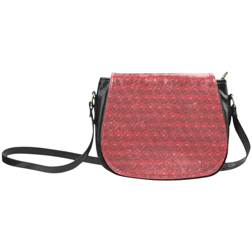 funny sparkling bubble wrap,red Classic Saddle Bag/Large (Model 1648)