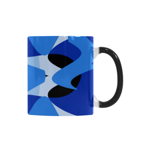 A201 Abstract Shades of Blue and Black Custom Morphing Mug