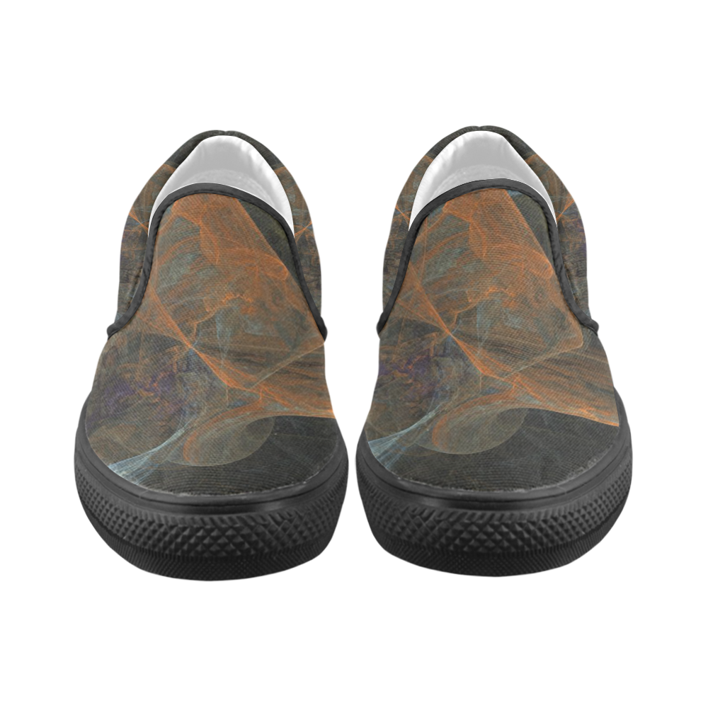 color abstraction Men's Unusual Slip-on Canvas Shoes (Model 019)