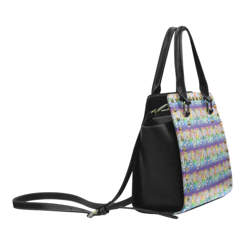 SKULLS MULTICOLOR Rivet Shoulder Handbag (Model 1645)