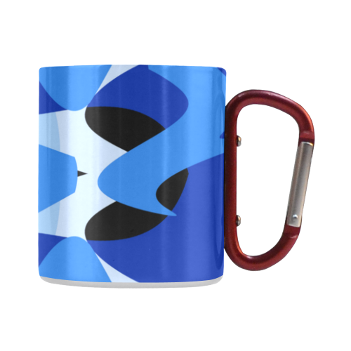A201 Abstract Shades of Blue and Black Classic Insulated Mug(10.3OZ)