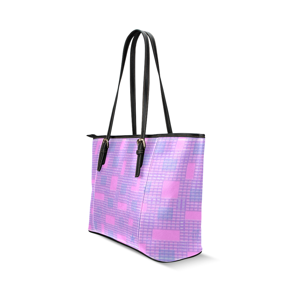 PLASTIC PINK POPART Leather Tote Bag/Small (Model 1640)