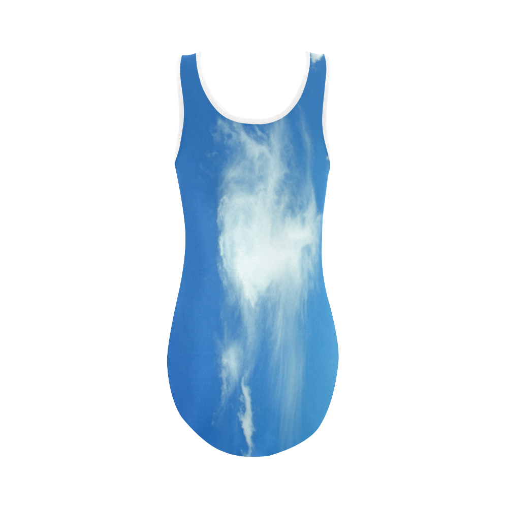 Summer Clouds Vest One Piece Swimsuit (Model S04)