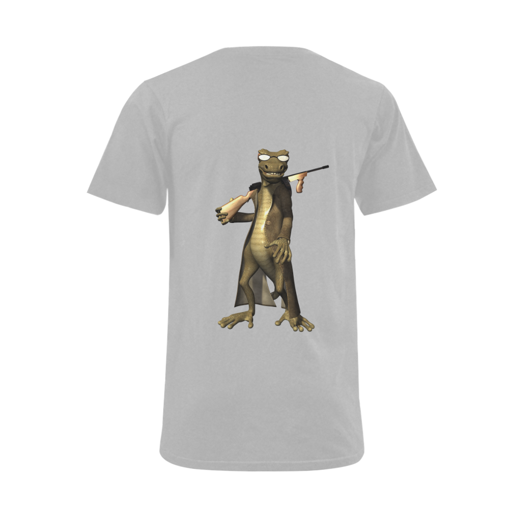 Funny gecko Men's V-Neck T-shirt  Big Size(USA Size) (Model T10)