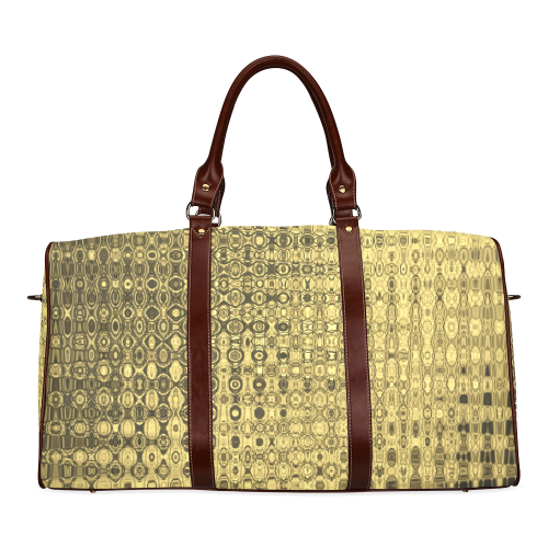 GOLD LUXURY TEXTURE Waterproof Travel Bag/Large (Model 1639)