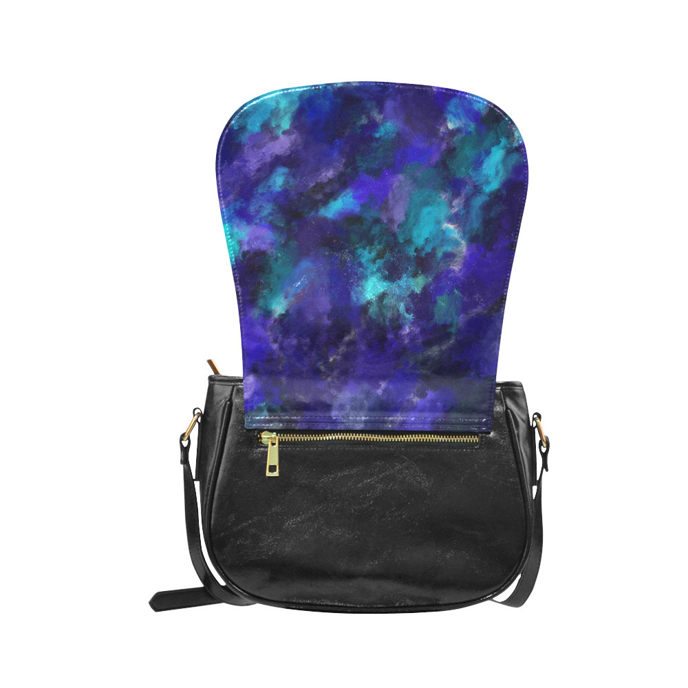 Midnight Storm Oil Painting Classic Saddle Bag/Large (Model 1648)