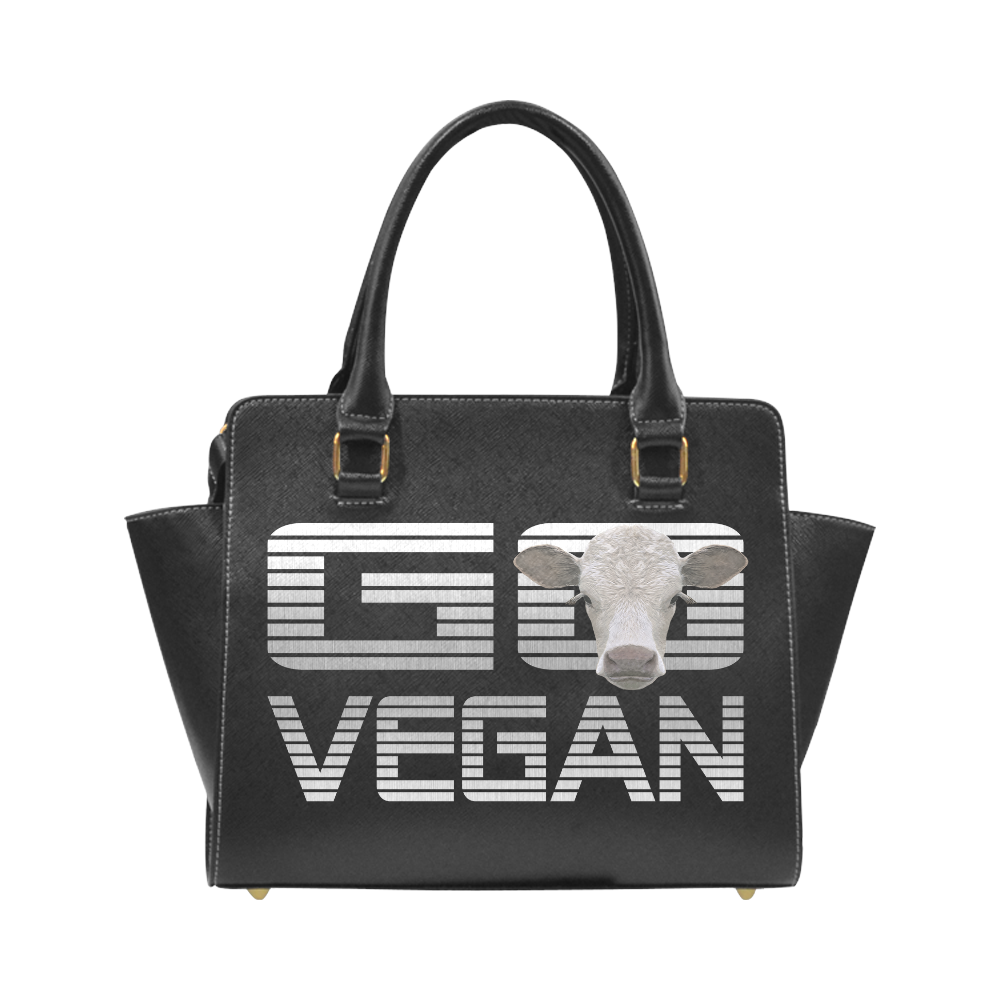 VEGAN 4 ANIMALS Rivet Shoulder Handbag (Model 1645)