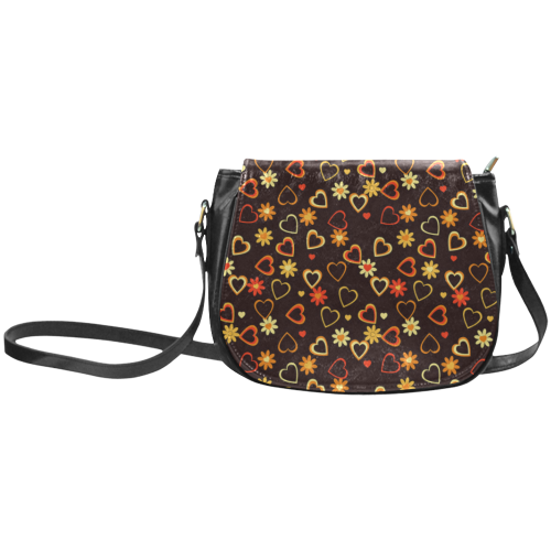 Hearts And Flowers Classic Saddle Bag/Large (Model 1648)