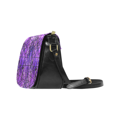 Purple Scratches Classic Saddle Bag/Large (Model 1648)