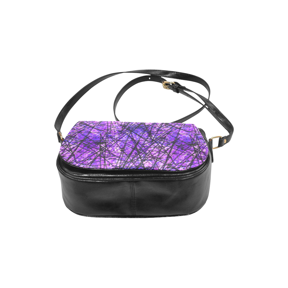 Purple Scratches Classic Saddle Bag/Large (Model 1648)