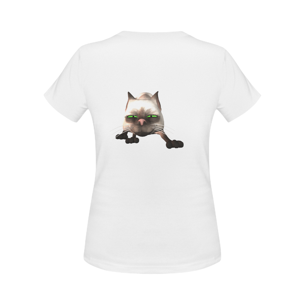 Funny cat Women's Classic T-Shirt (Model T17）