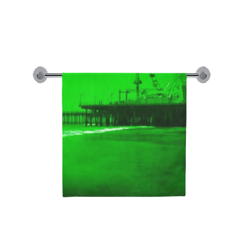 Ghostly Green Santa Monica Pier Bath Towel 30"x56"