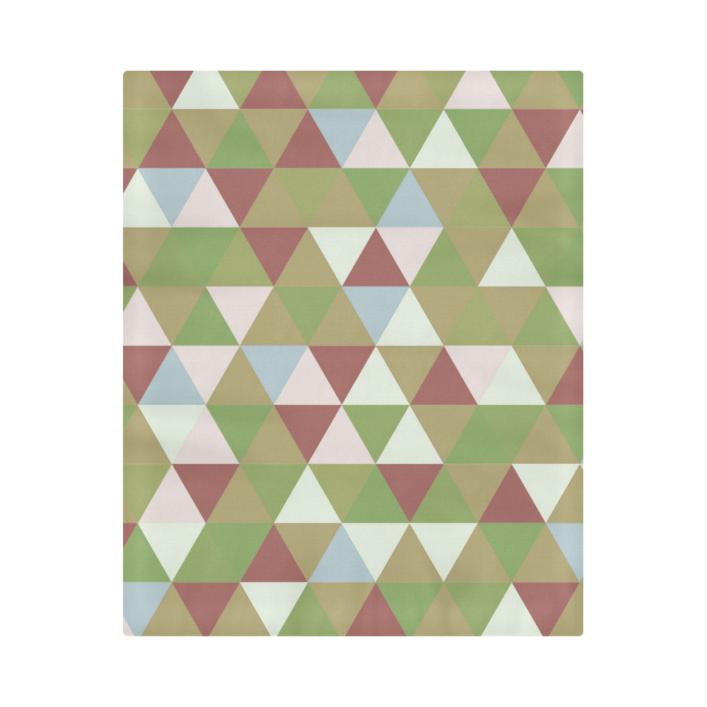 Burgundy Green Blue Abstract Triangles Duvet Cover 86"x70" ( All-over-print)