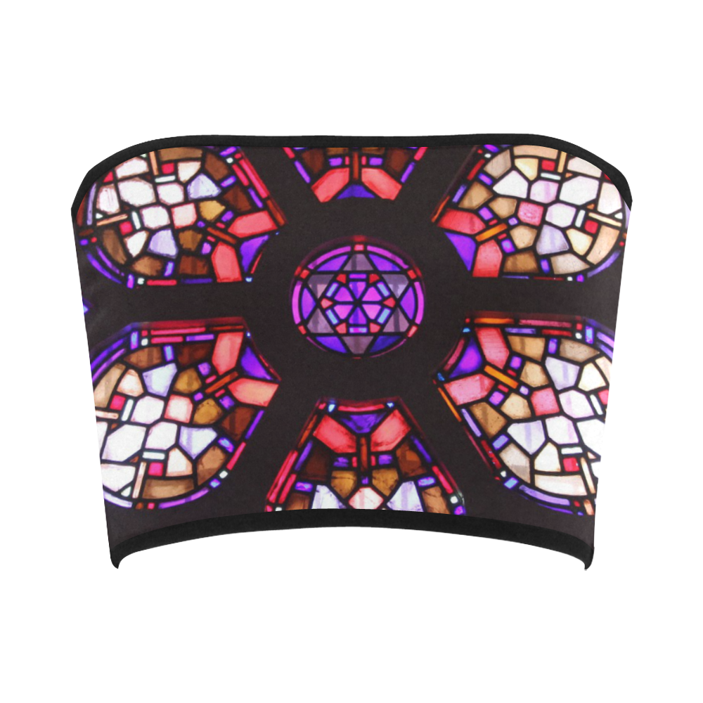 Purple Rosary Window Mandala Bandeau Top