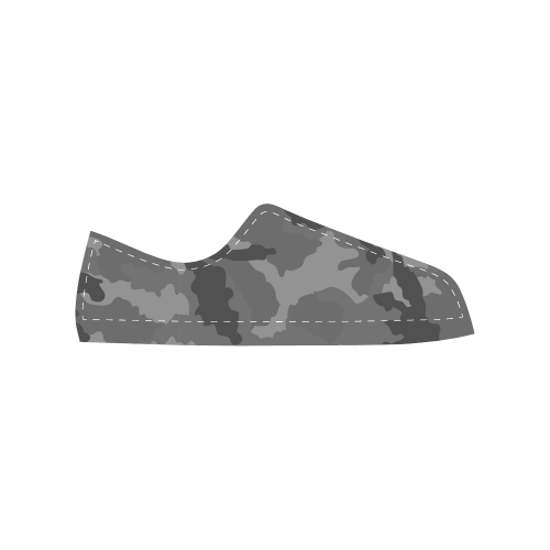 black and white woodland camouflage pattern Men's Classic Canvas Shoes (Model 018)