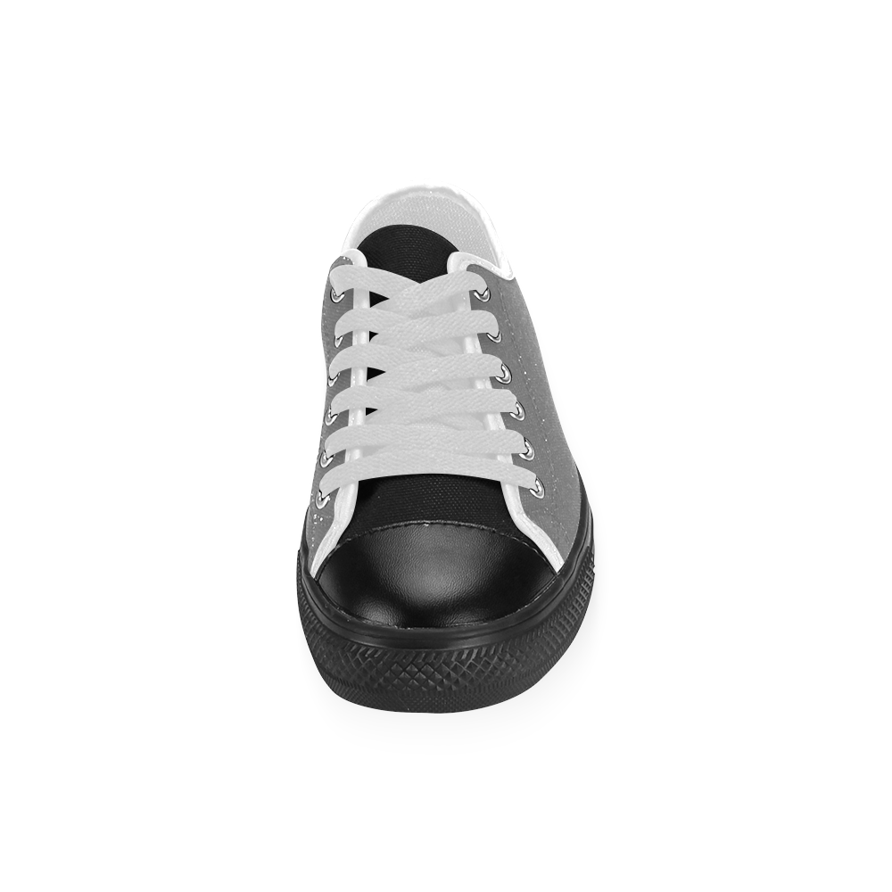 black and wblack gray and white Men's Classic Canvas Shoes (Model 018)