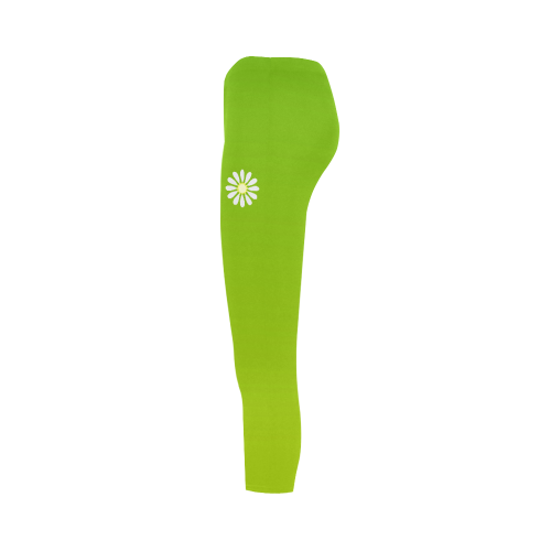 Daisy flower on green gradient VAS2 Capri Legging (Model L02)