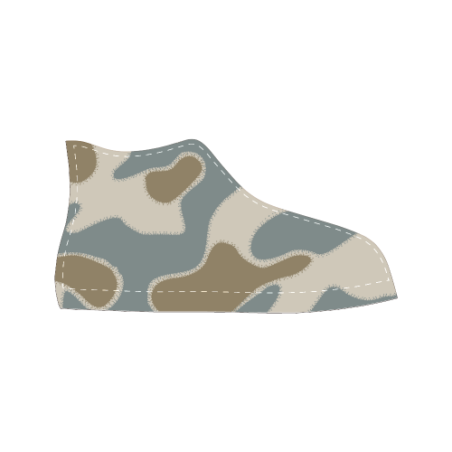 white  brown blue Camouflage Men’s Classic High Top Canvas Shoes (Model 017)