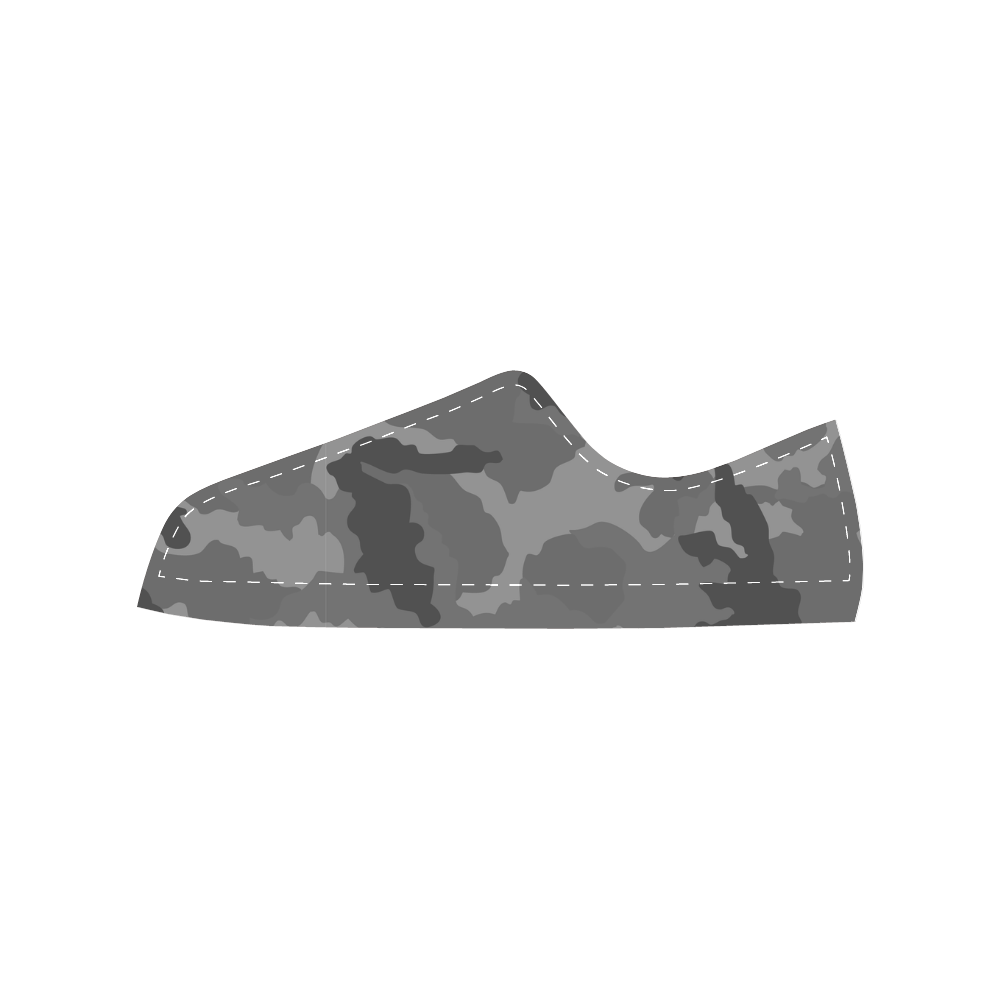 black and white woodland camouflage pattern Men's Classic Canvas Shoes (Model 018)