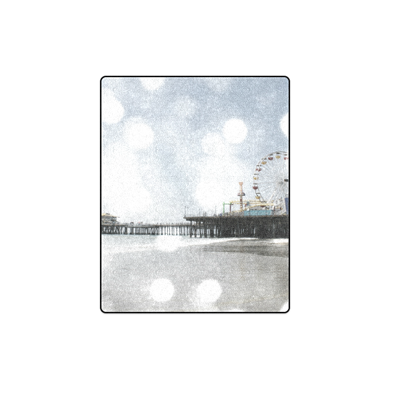 Sparkling Grey Santa Monica Pier Blanket 40"x50"