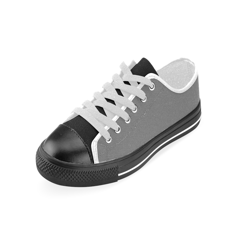 black and wblack gray and white Men's Classic Canvas Shoes (Model 018)