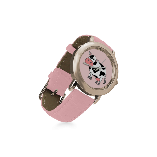 Moo Cow Women's Rose Gold Leather Strap Watch(Model 201)