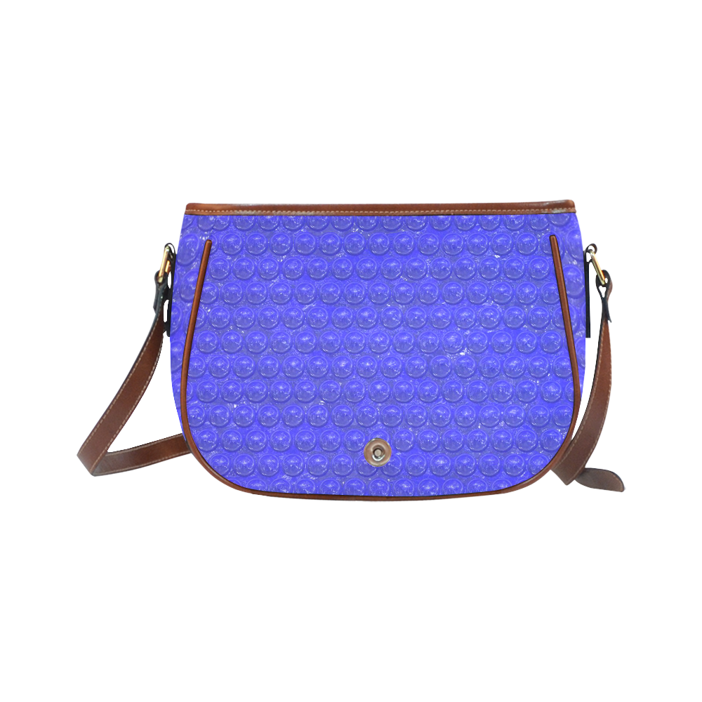 funny sparkling bubble wrap, blue Saddle Bag/Small (Model 1649) Full Customization