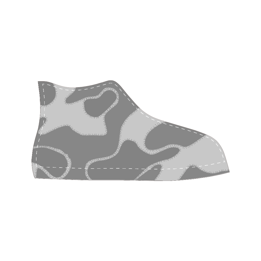 black and gray Camouflage Men’s Classic High Top Canvas Shoes (Model 017)