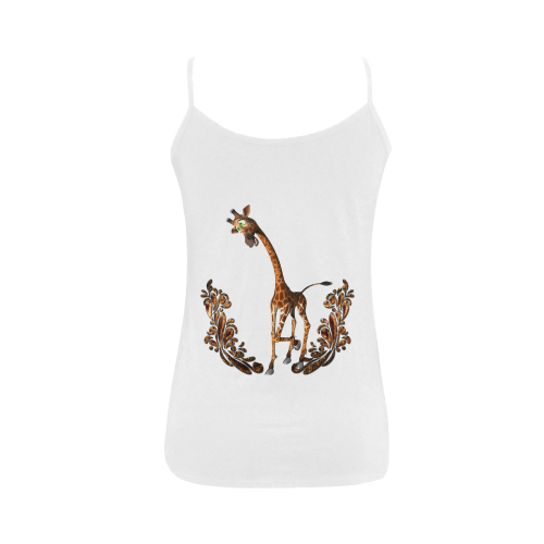 Funny giraffe Women's Spaghetti Top (USA Size) (Model T34)