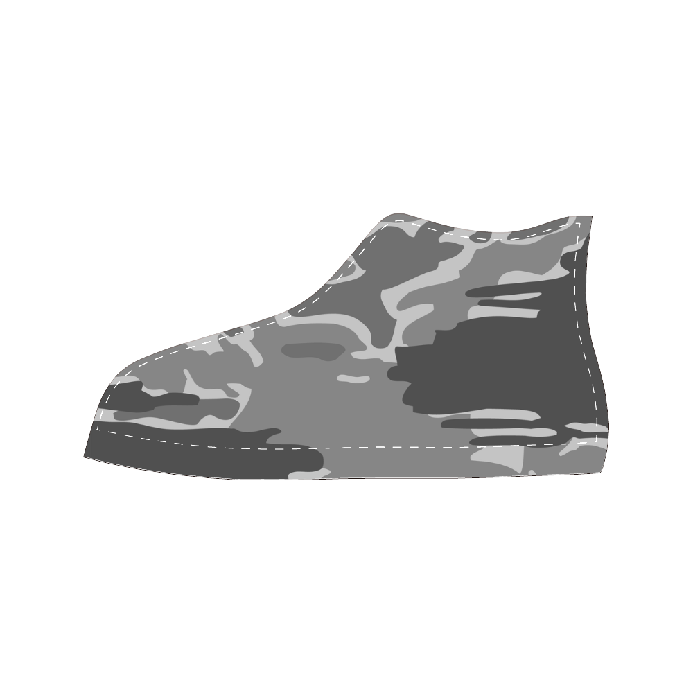 Woodland Camo black and white Men’s Classic High Top Canvas Shoes (Model 017)