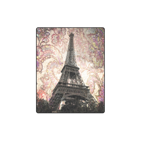 Floral Eiffel Tower Blanket 40"x50"