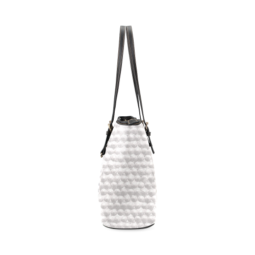 funny sparkling bubble wrap, white Leather Tote Bag/Small (Model 1640)