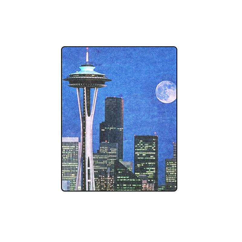 Seattle Space Needle Watercolor Blanket 40"x50"