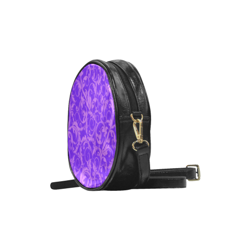 Vintage Swirls Amethyst Ultraviolet Purple Round Sling Bag (Model 1647)