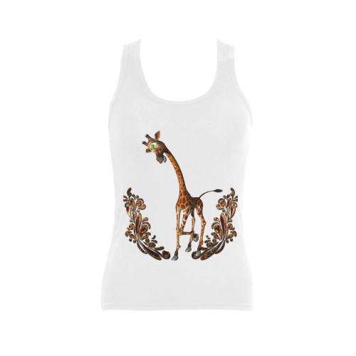 Cute giraffe Women's Shoulder-Free Tank Top (Model T35)