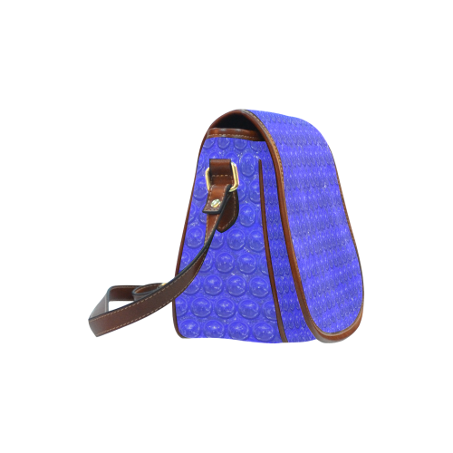 funny sparkling bubble wrap, blue Saddle Bag/Small (Model 1649) Full Customization